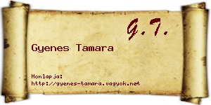Gyenes Tamara névjegykártya